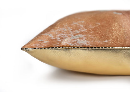 Detail of the gold python piping used to frame the Amber Crown Large luxury cushion.