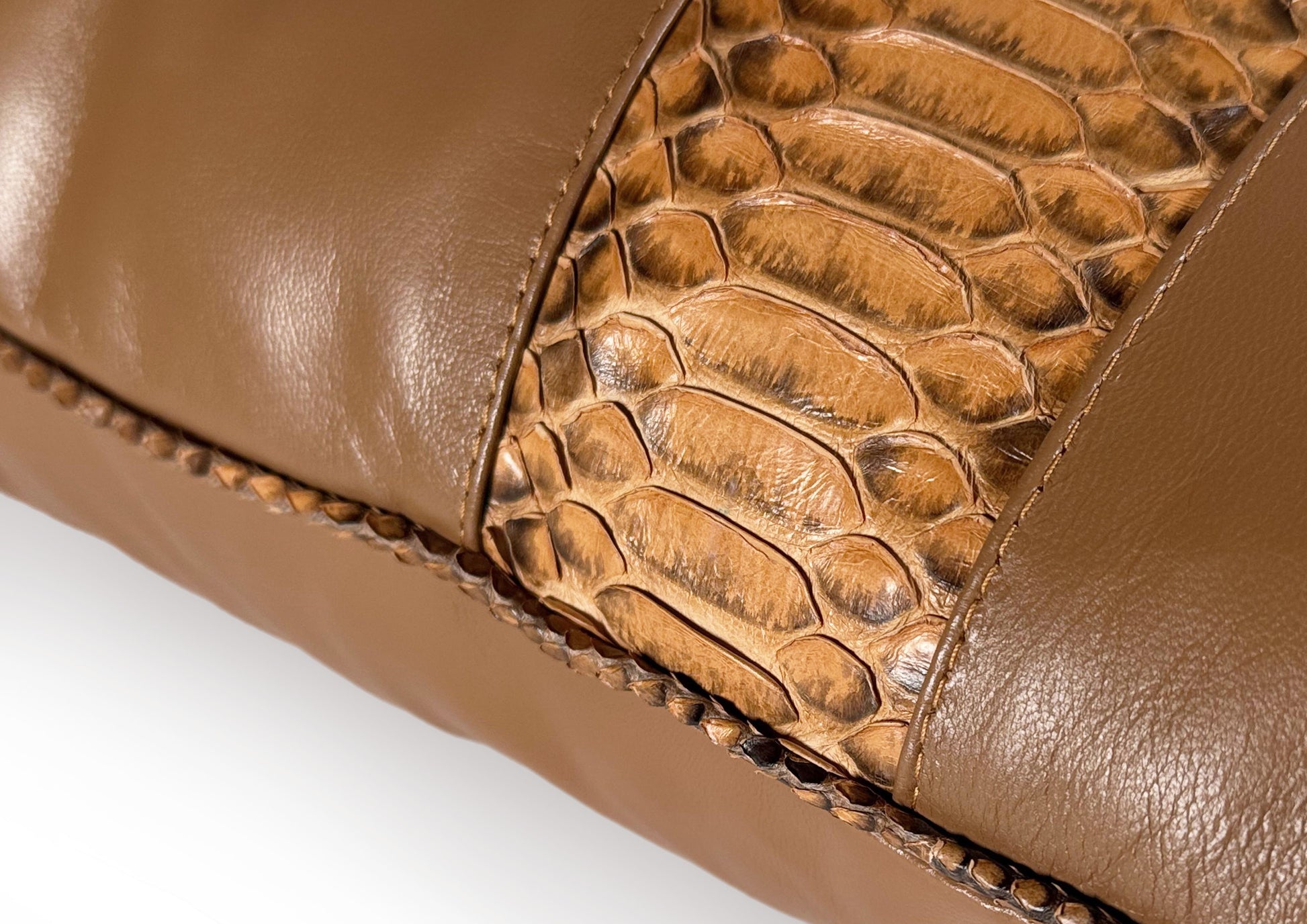 Hand stitching detail on the Dune Small cushion, showing precision and artisanal craftsmanship.