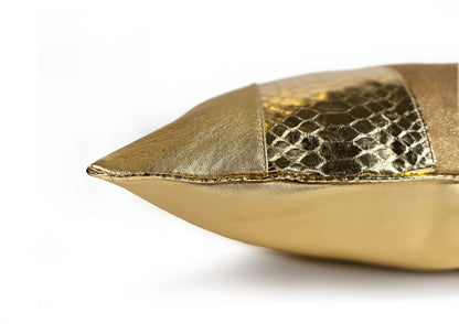 Fine hand stitching detail on the Royal Honey Small cushion, showing precision and artisanal finish.